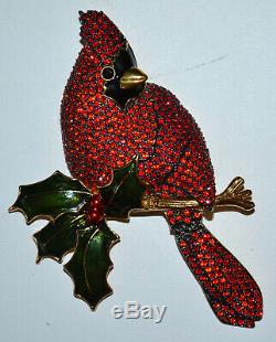 MINTY Vintage JOAN RIVERS Flights of Fantasy Cardinal Bird Pin Brooch, RETIRED