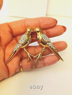 New Givenchy Vintage Love Birds Kissing Birds Brooch Pin