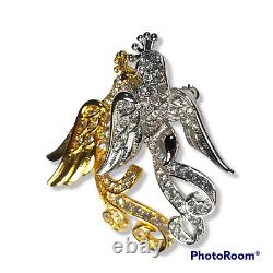Nolan Miller Vintage Birds of Passion Pin Brooch RARE Gold and Silver Plated