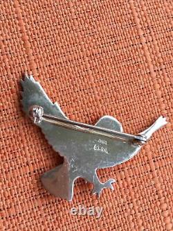 Ola Gorie Vintage Scottish Silver Brooch, Owl Bird, OMG makers mark