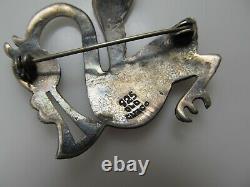 Old Cuzco Vintage Sterling Silver Enamel Bird Pin Brooch Modernist Abstract