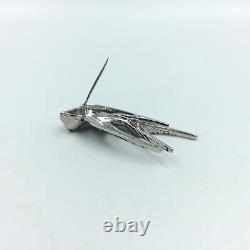 Old Vintage Style Bird Design In Pure 935 Argentium Silver Classic Brooch Pin