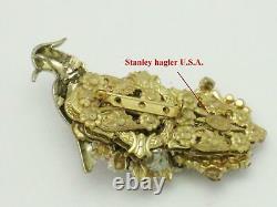 Ornate STANLEY HAGLER N. Y. C. Exotic Bird Brooch Pin