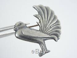 PAIR of VINTAGE 1930's MEXICAN STERLING SILVER BIRD DOVE PIN BROOCH