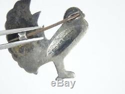 PAIR of VINTAGE 1930's MEXICAN STERLING SILVER BIRD DOVE PIN BROOCH