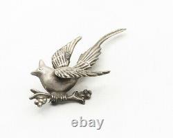PRIETO AVE JUAREZ 925 Sterling Silver Vintage Perched Bird Brooch Pin BP4026