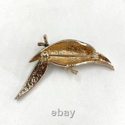 Panetta Brooch Bird Motif Vintage Gold Rare Beneditto Panetta H0.79 W1.97