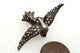 Pretty Antique Silver & Pearl Flying Bird Brooch