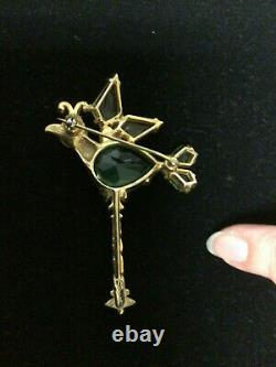 RARE Fabulous Schiaparelli Costume Antique Vintage Bird Brooch Pin