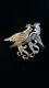 Rare Vintage Nolan Miller Two-toned Crested Birds Pin Brooch