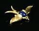 Rare Vtg Trifari Crown Swallow Bird Jelly Belly Gold Pin Brooch Alfred Phillipe