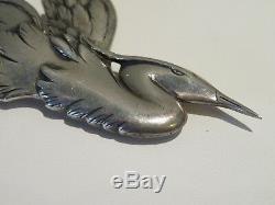 Rare And Large Vintage Danecraft Sterling Brooch In The Form Of A Bird, 1950's