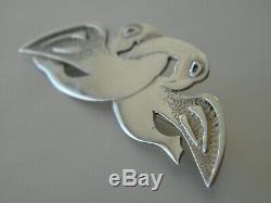 Rare Early Vintage Ola Signed 1959 1963 Ola Gorie Crossed Puffin Bird Brooch