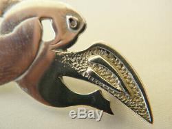 Rare Early Vintage Ola Signed 1959 1963 Ola Gorie Crossed Puffin Bird Brooch