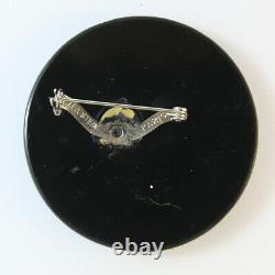 Rare Lea Stein Vintage Signed Collectible Serigraphy Brooch Pin Black Bird