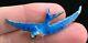 Rare Vintage Blue Flying Swallow Bird Enamel Brooch 2 Costume Jewelry Whimsical