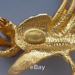 Rare Vintage Hattie Carnegie Bird Pearl Rhinestone Eyes Figural Pin Brooch