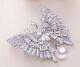 Real Moissanite 2.30ct Baguette Cut Butterfly Brooch Pin 14k White Gold Plated