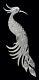 Showstopper! Vintage 6 Pave Rhinestone Rhodium Phoenix Bird Figural Brooch Pin