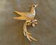 Signed Vintage D'orlan Gold Tone 3 Bird Of Paradise Brooch