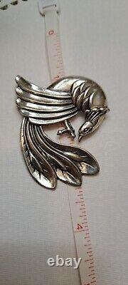 Sterling Silver Viking Craft Bird Brooch Vintage Pat 131652 Working Pin & Clasp