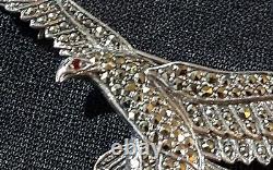 Sterling silver vintage Art Deco antique eagle bird design brooch