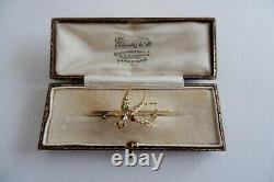 Suffragette Art Nouveau 15ct Gold & Diamond'love Bird' Brooch C1890's, Box
