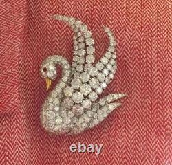 Swan Bird Brooch For Women Handmade High Auction Jewelry 925 Sterling Silver New