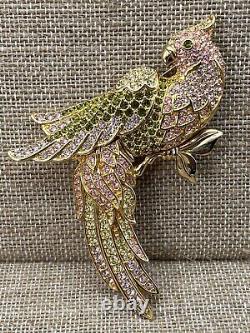 Swarovski Bird Brooch Pin, Pave set, Rare, Vintage With Tag, Swan Signed. New CL