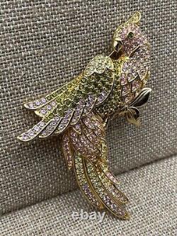 Swarovski Bird Brooch Pin, Pave set, Rare, Vintage With Tag, Swan Signed. New CL