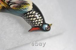 Takahashi Brooch Pin Vintage Male Pheasant Hand Carved Painted EUC GG18