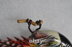 Takahashi Brooch Pin Vintage Male Pheasant Hand Carved Painted EUC GG18