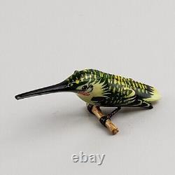 Takahashi Hummingbird Bird Hand Painted Wood Pin Brooch Exquisite Vintage