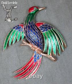 Trifari Bird Of Paradise Brooch Pin Uccello Del Paradiso Spilla Vintage X