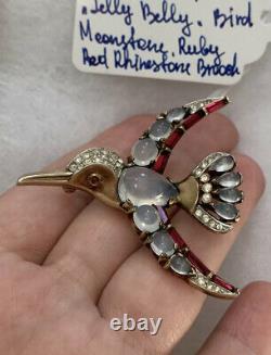 Trifari Jelly Belly Bird brooch Vintage 1949 s A. Philippe Sterling D. P. 157197