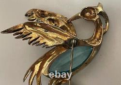VERY RARE Vintage REJA STERLING SILVER Gold Vermeil BIRD BROOCH PIN SUPERB
