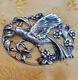 Vintage 1960-70's Sterling Silver Handcrafted Bird Flowers Leave Brooch / Pin