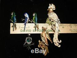 VINTAGE Brooch Group 6 BIRDS Incl. 1-SPECTACULAR WEISS