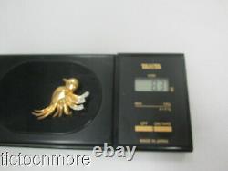VINTAGE SIGNED 18K GOLD & DIAMOND HUMMING BIRD PIN ANIMAL BROOCH 153/500 8.3g