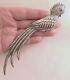 Vtg Mexican Silver Quetzal Bird Pin Brooch Repousse 6 1/8 Long Large 28.5 Grams