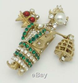 Very RARE Vintage CINER Asian Geisha Bird Lady Figural Brooch Pin