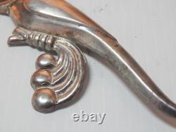 Very Showy Xlrg 5 1/4 Vintage Mexican Sterling Silver Bird Brooch / Pin