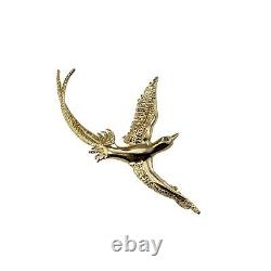 Vintage 14 Karat Yellow Gold Long Tailed Bird Brooch/Pin #11646