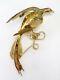 Vintage 14k Yellow Gold Phoenix Pheasant Bird Hunting Snake Pin Brooch, Pendant