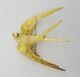 Vintage 18k Yellow Gold Diving Swallow Sparrow Bird Pin Brooch 13.8 Grams 50mm
