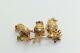 Vintage 18k Gold 3 Birds On Branch Singing Pin With Stones