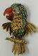 Vintage 18k Gold Enamel Ruby Diamond Toucan Parrot Bird Brooch Pin 21.9 Grams