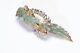 Vintage 1950's Maison Gripoix Couture Green Glass Feather Crystal Bird Brooch