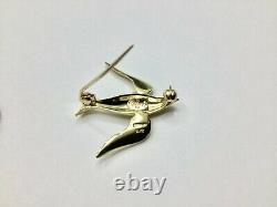 Vintage 1958 Designer Grossé Germany 14K Gold Swallow Bird Pin Brooch