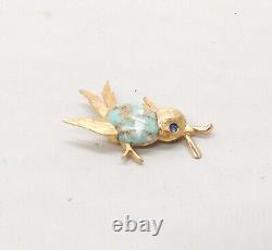 Vintage 1960s Signed Napier Bird With Worm Runway Statement Couture Brooch